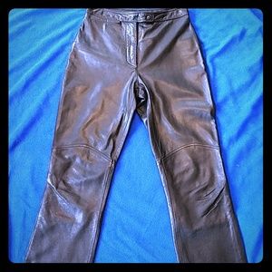 Womens black leather pants